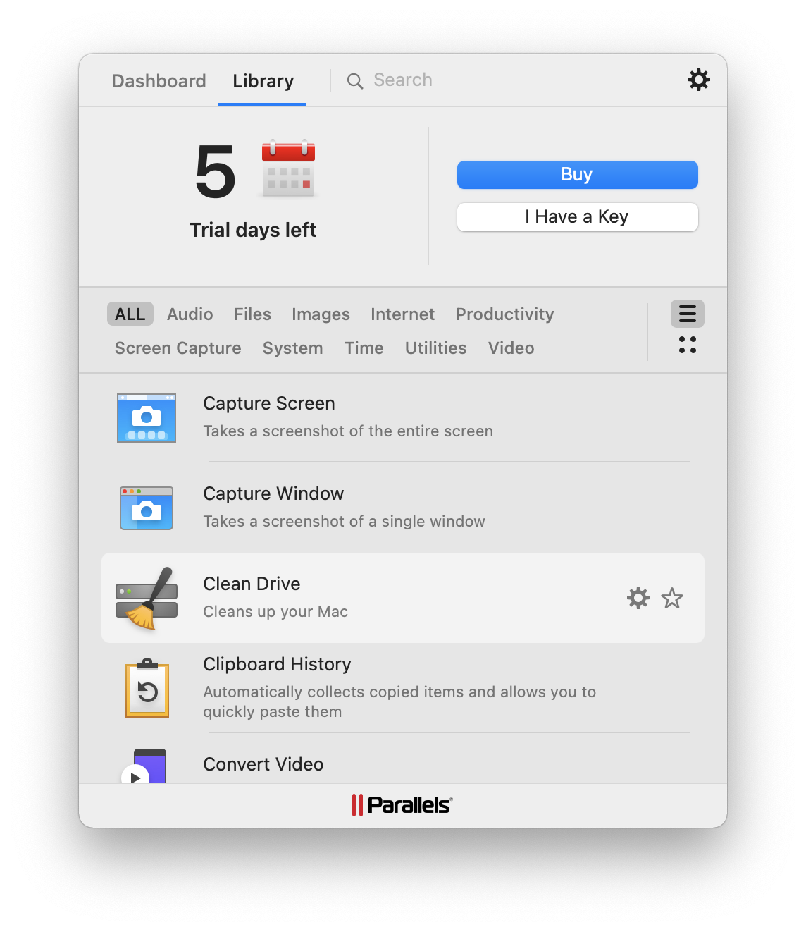 Parallels toolbox