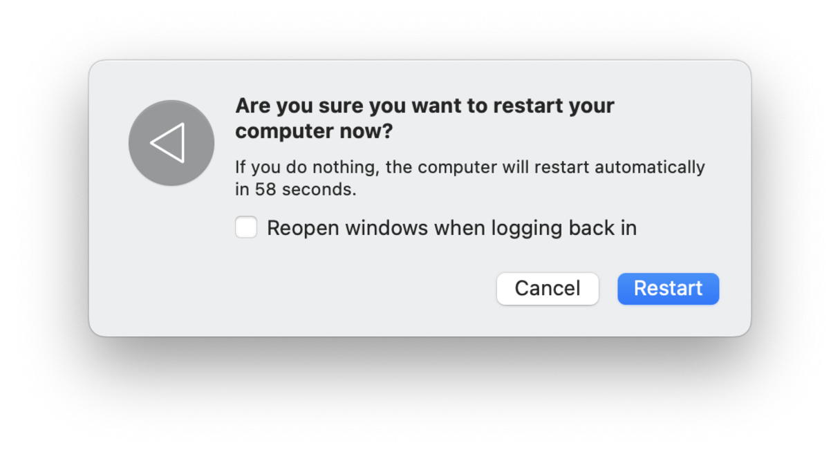 Restart your Mac