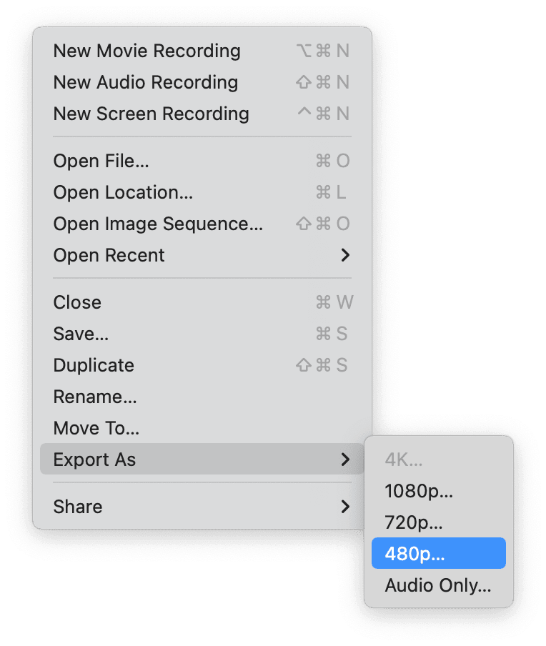 QuickTime to compress video