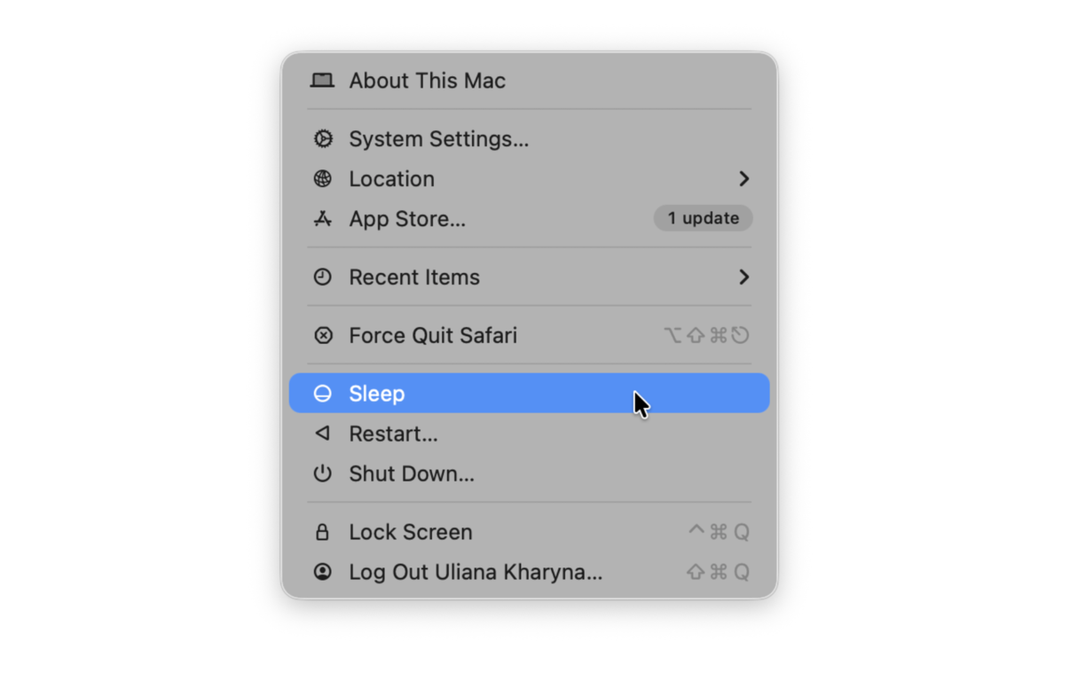 How to put Mac to sleep