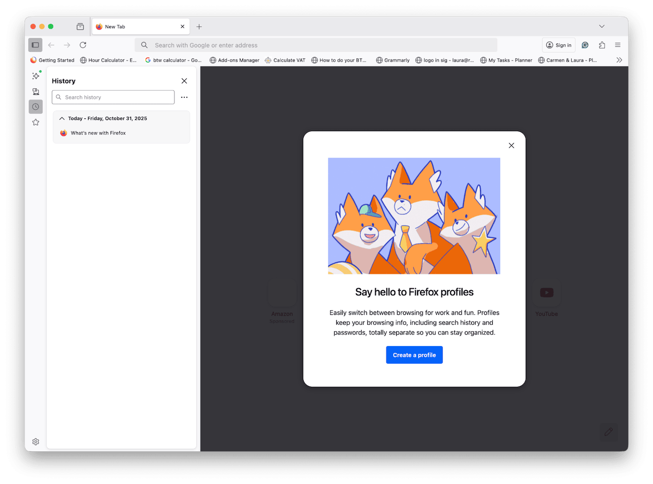 Firefox browsing history