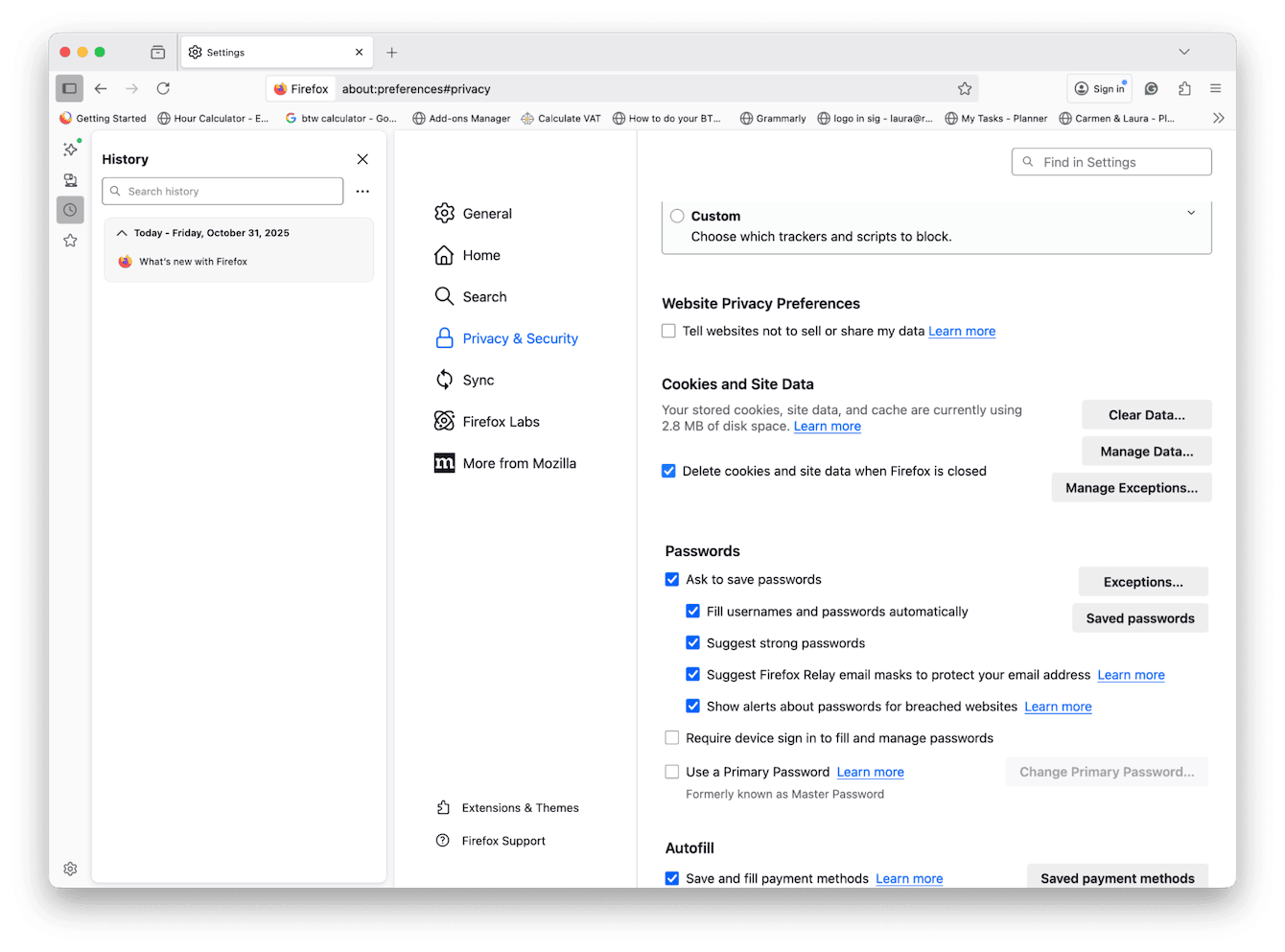 How to manage and delete history – Firefox