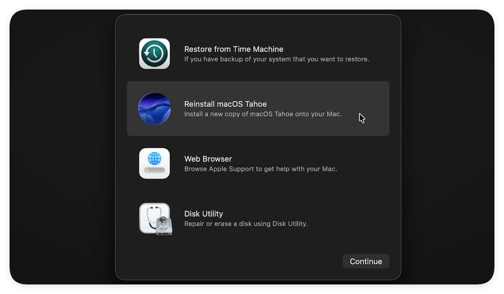 How to reinstall macOS Tahoe