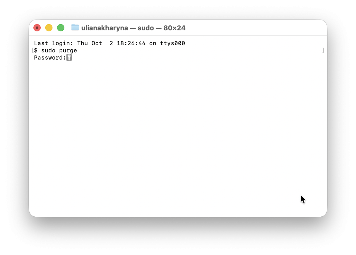 How to purge RAM in Terminal 
