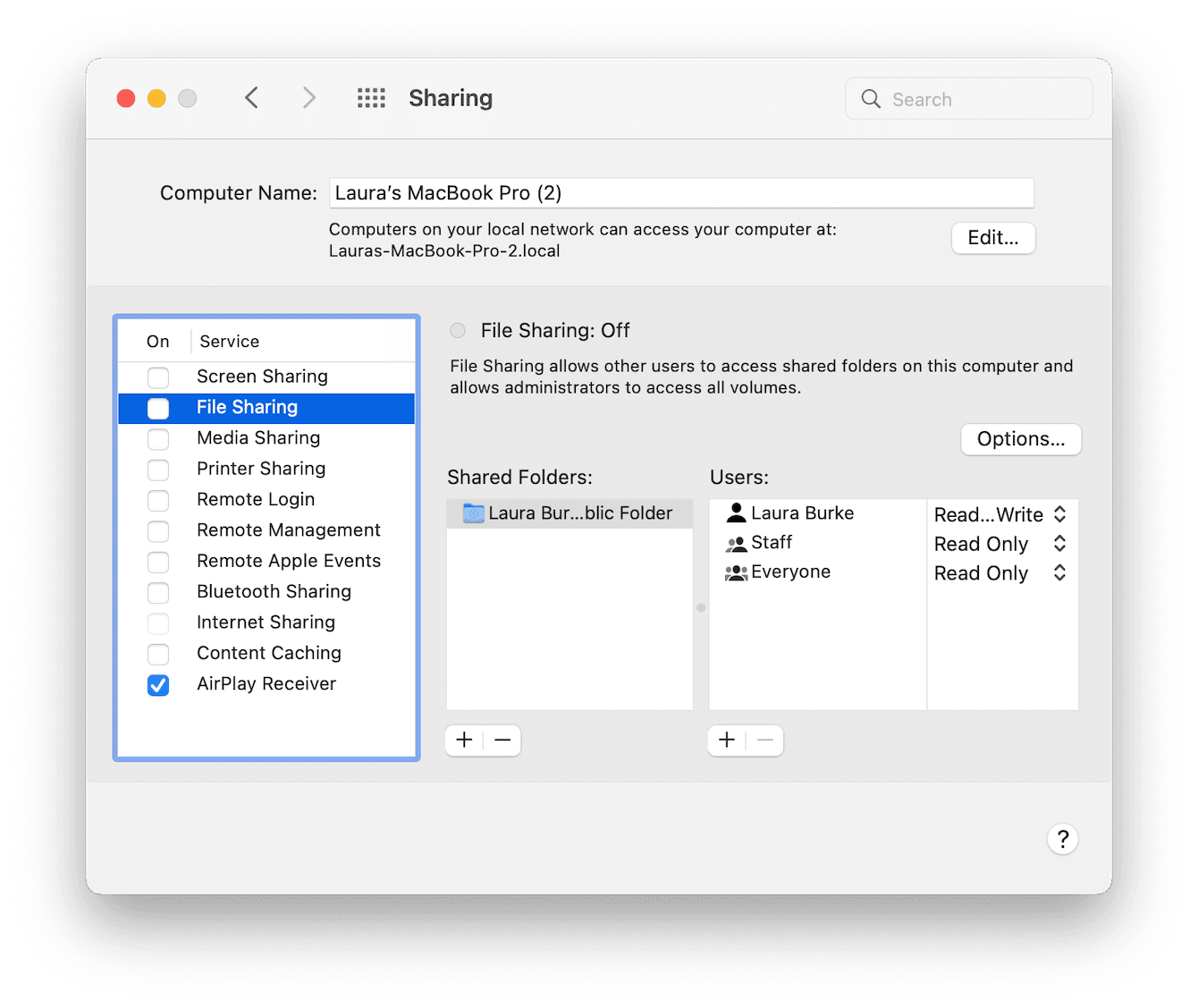 How to check sharing preferences