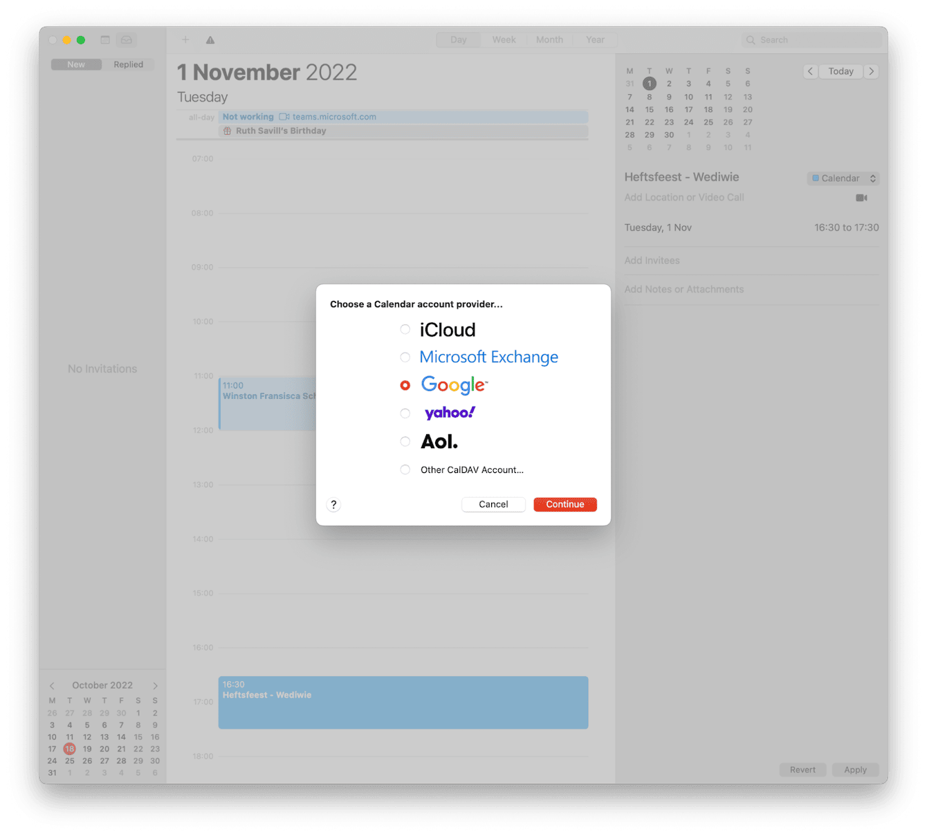 Google Calendar app