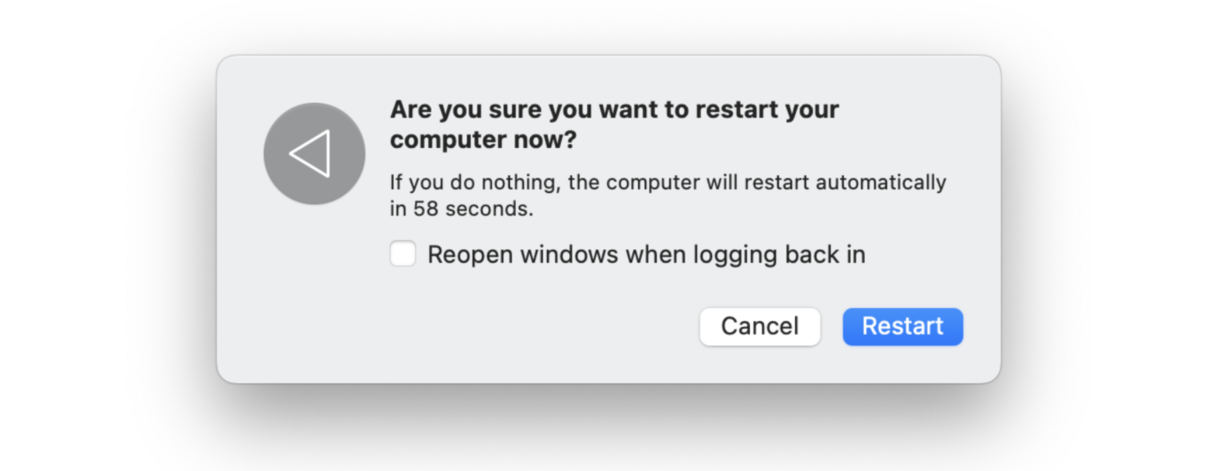 Reinicia el Mac