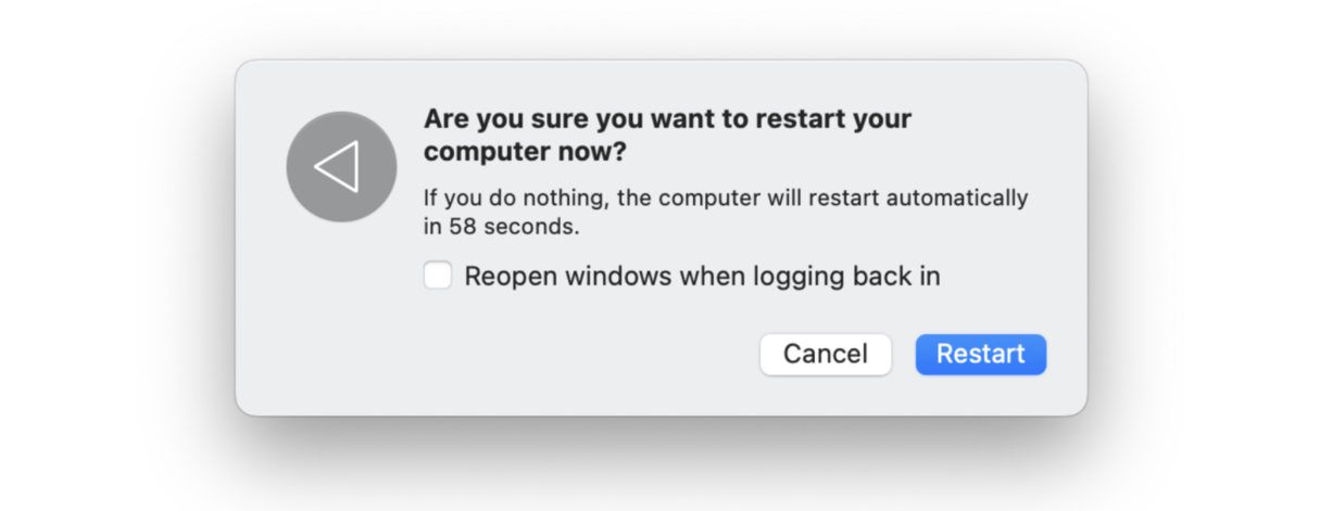 Restart your Mac