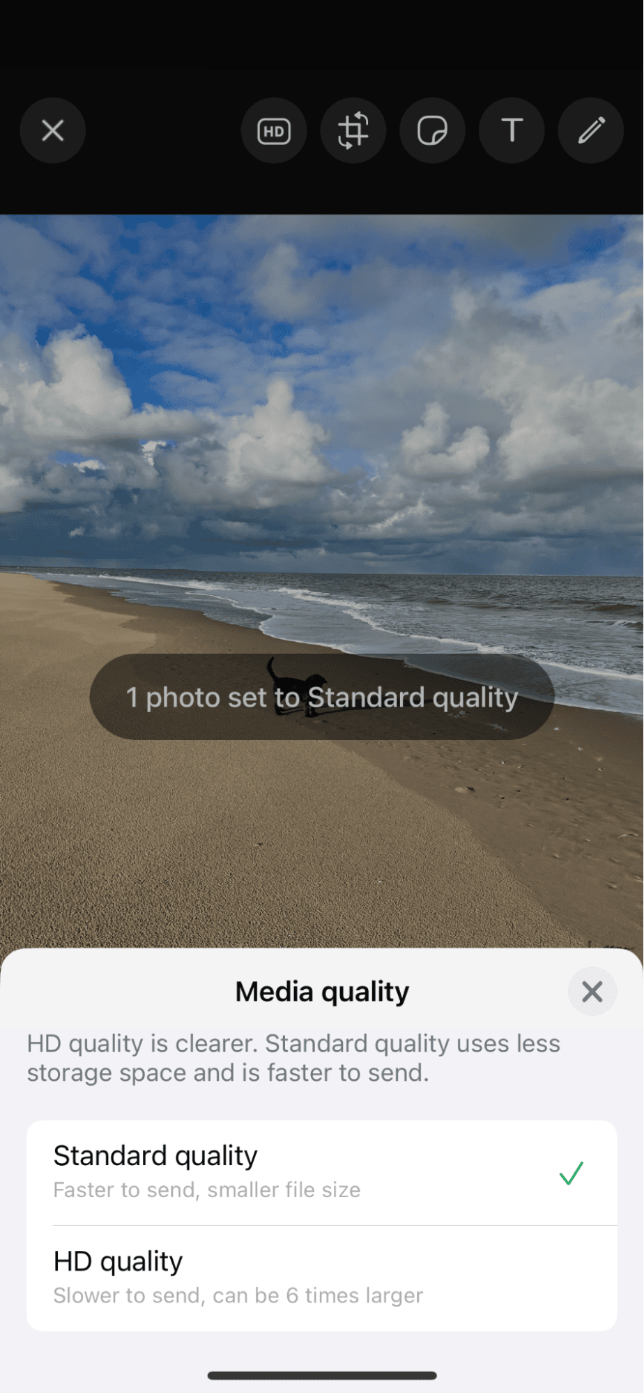 How to reduce photo with WhatsApp