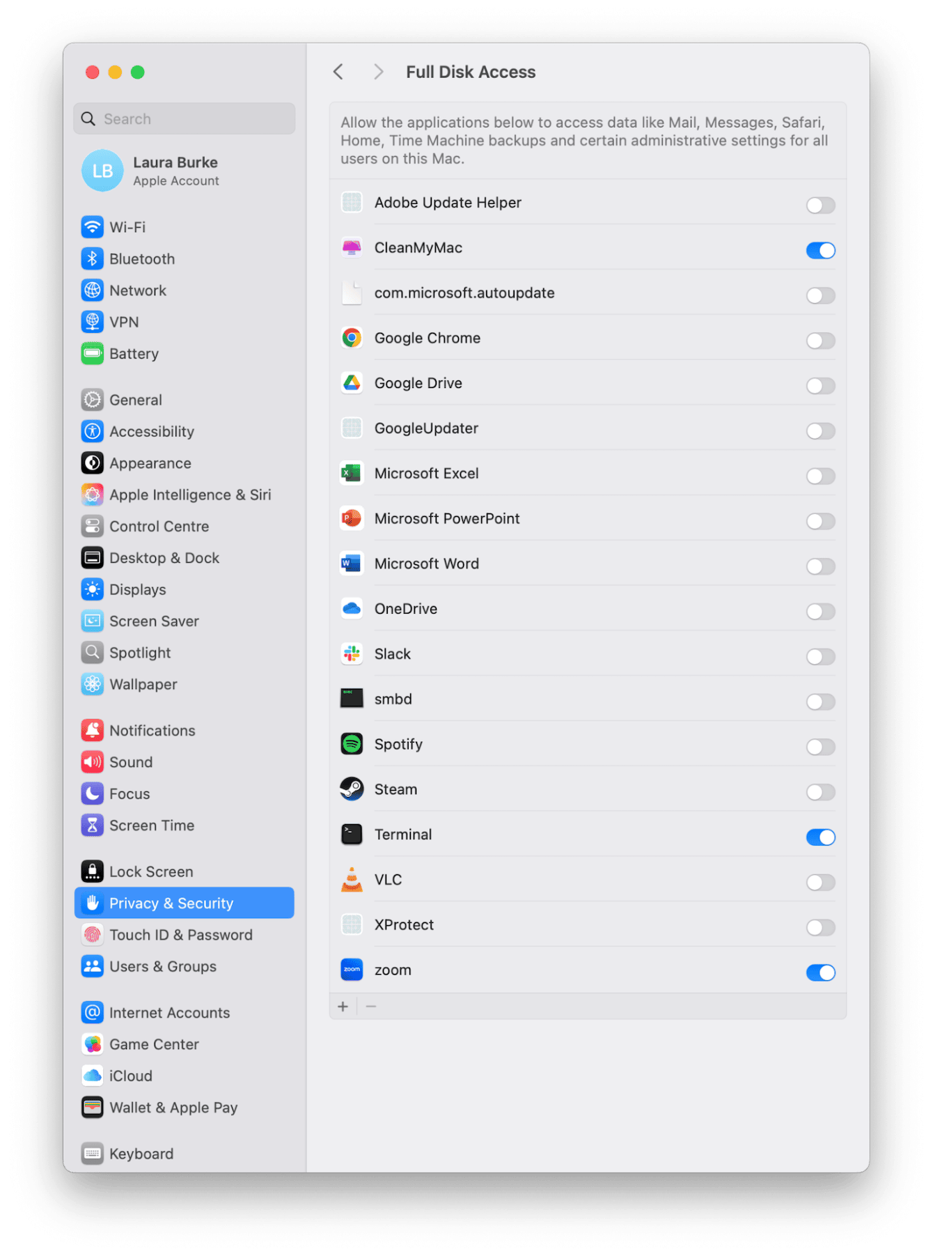 Check macOS permissions