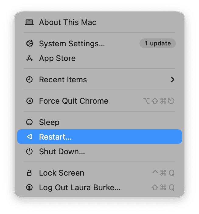 Restart your Mac