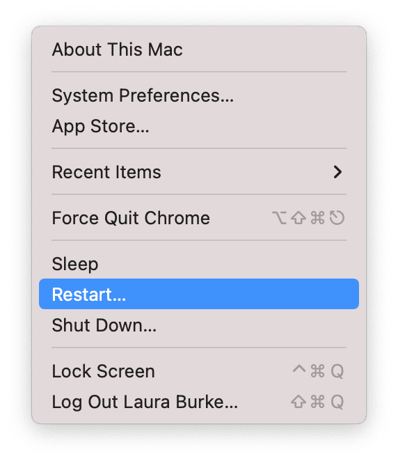 How to restart mac