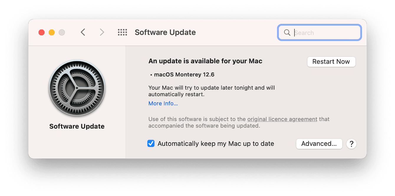 Mac Software Update window