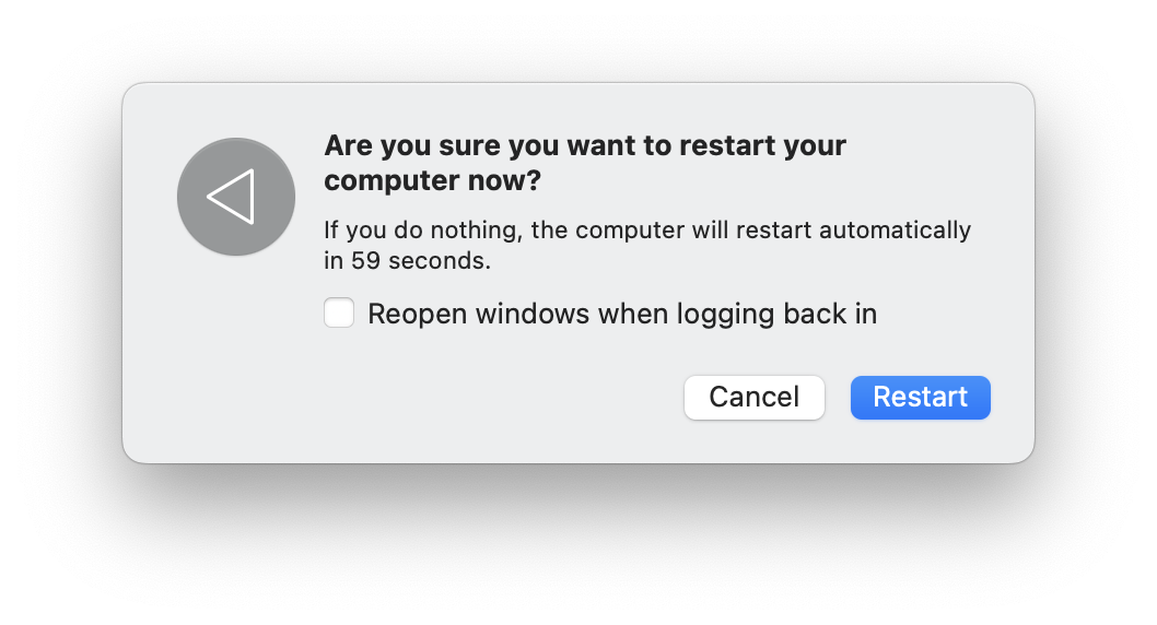 Restart your Mac