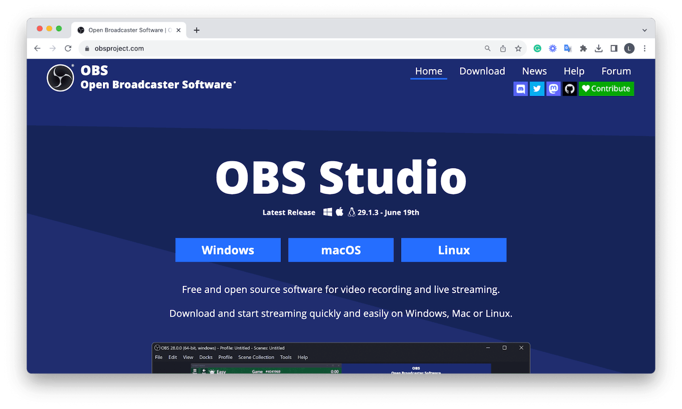 OBS Studio – excellent free open-source option