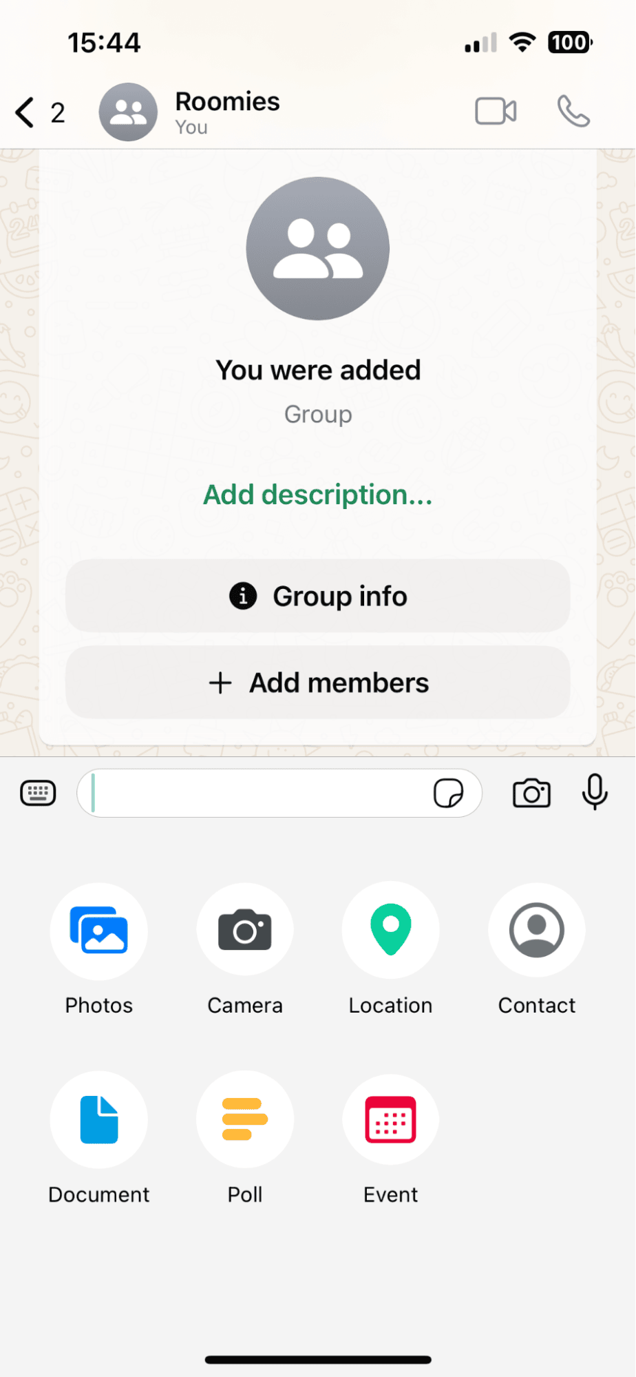 WhatsApp app on iPhone