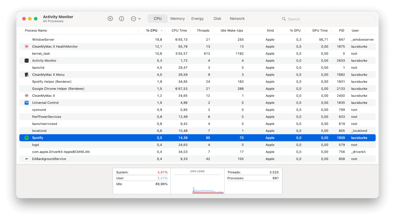 Activity Monitor on Mac