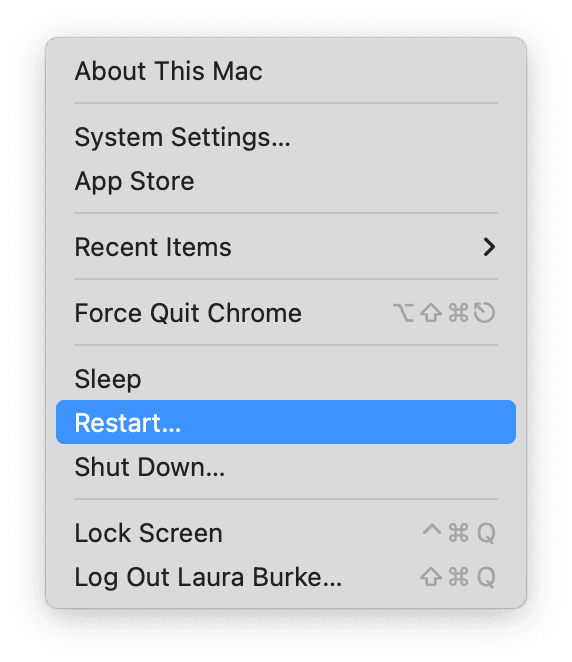 Restart your Mac