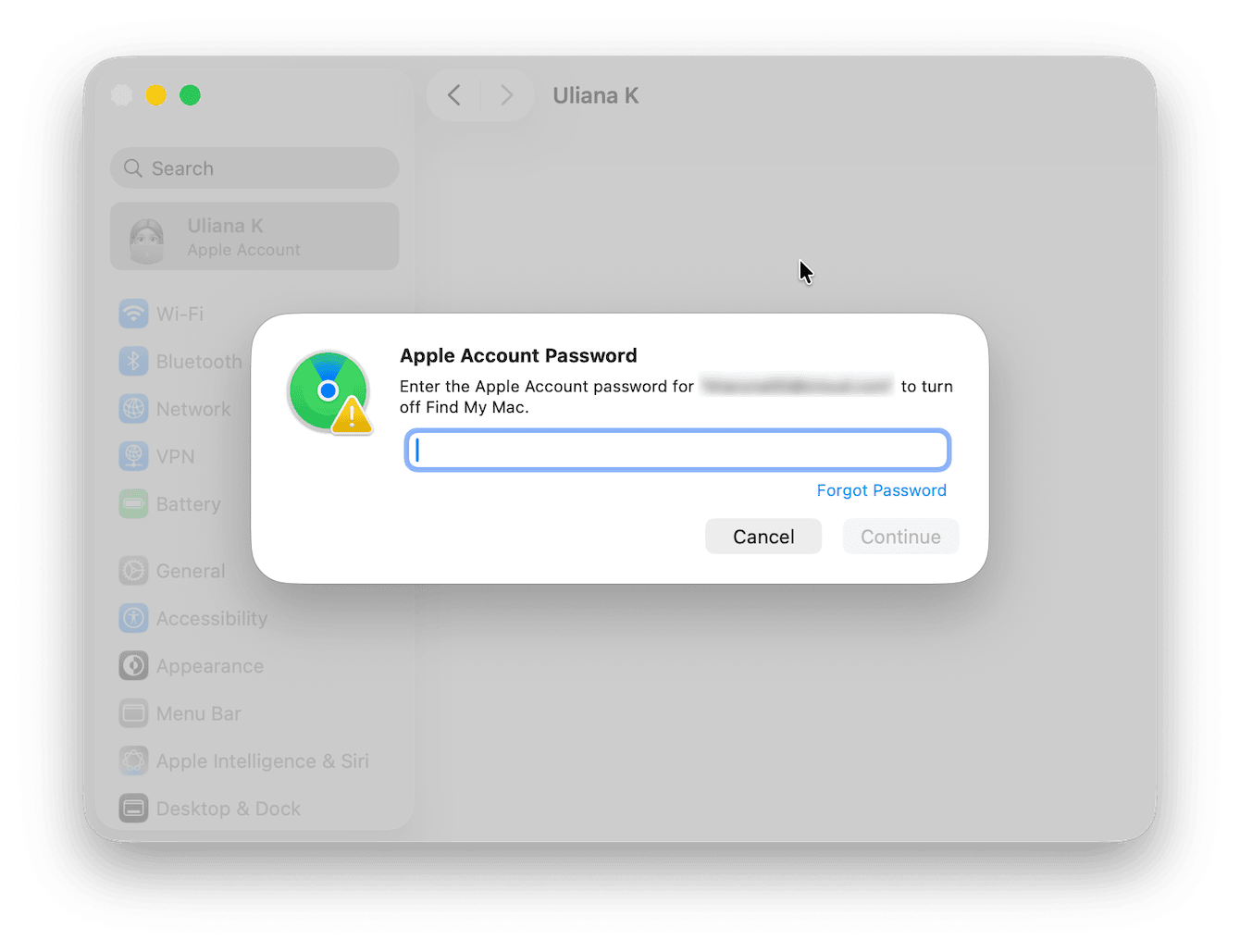 System Settings > Apple Account