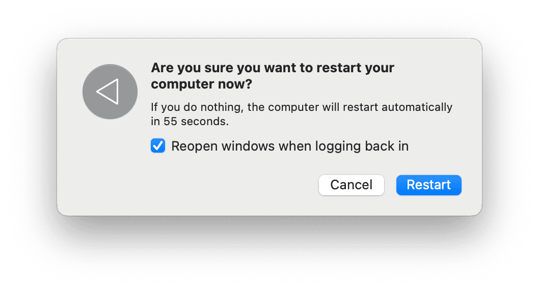 Restart your Mac