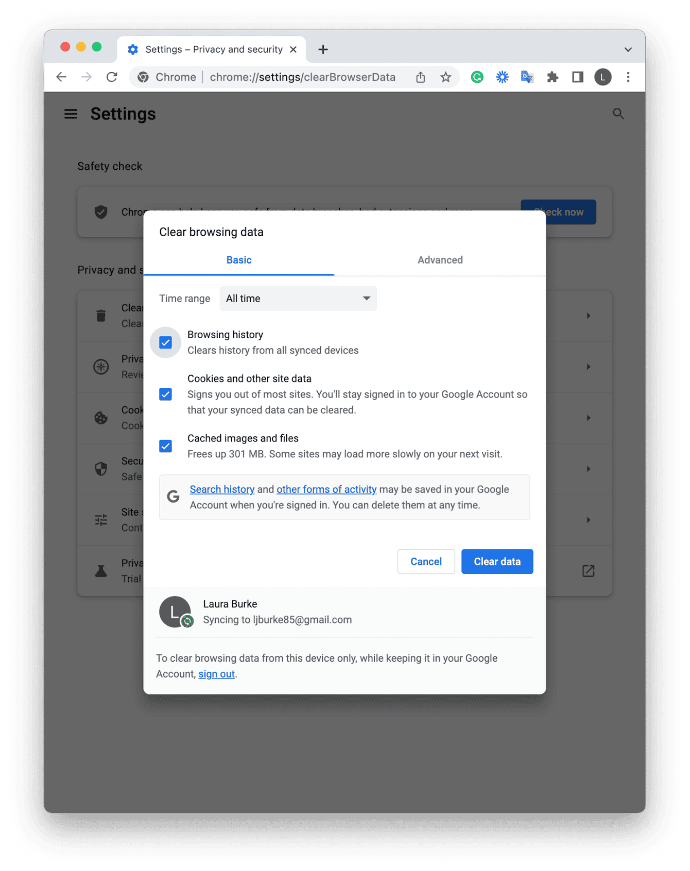 How to delete cookies in Chrome