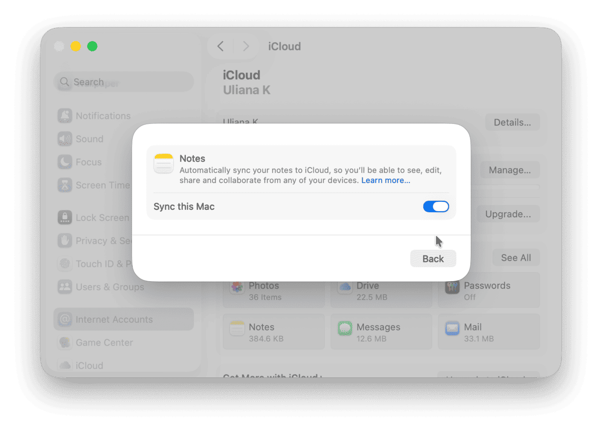 iCloud account > See All