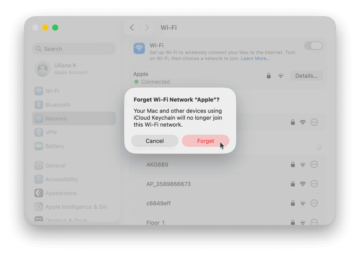 How to forget a Wi-Fi network on Mac