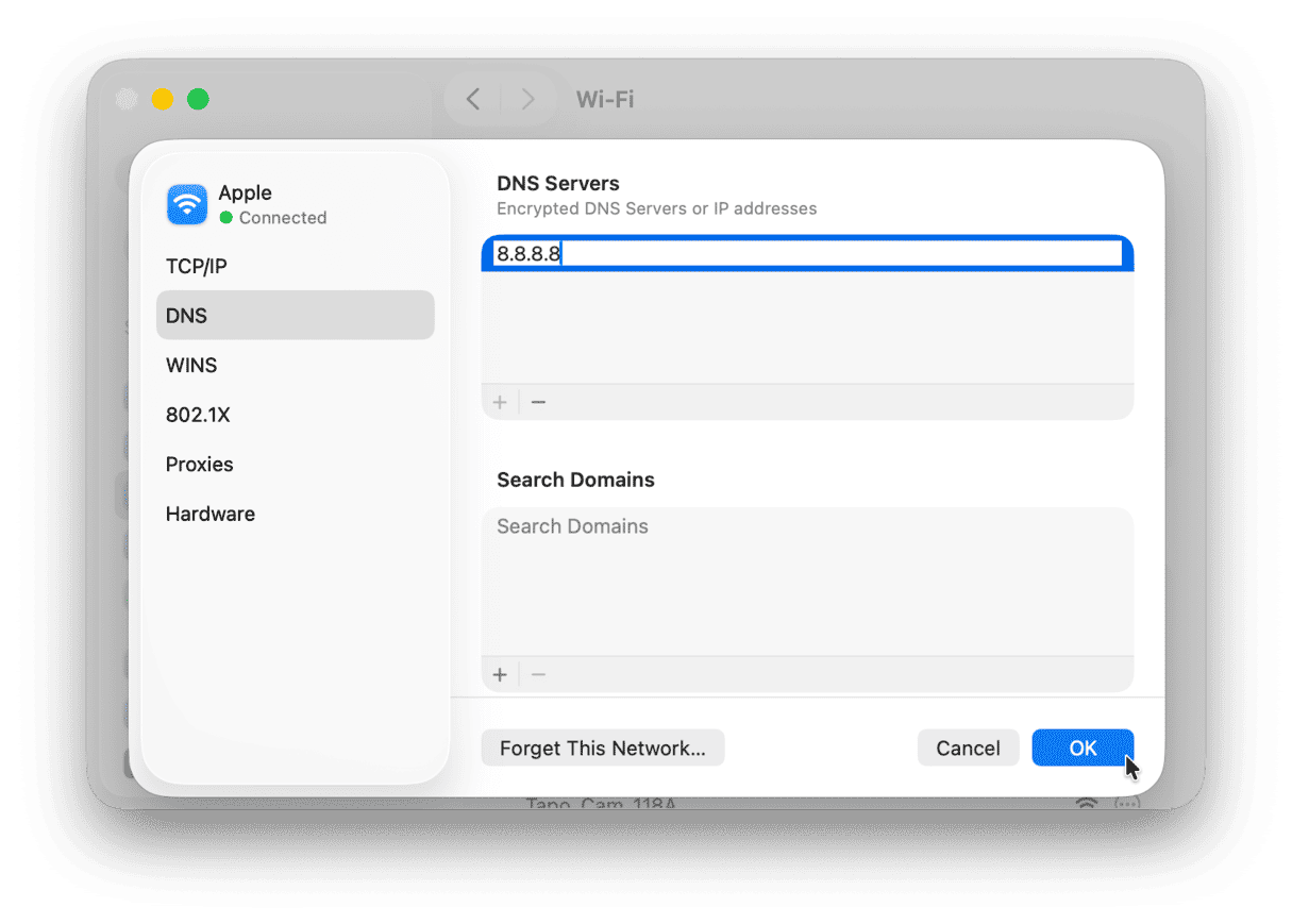 How to add DNS servers on Mac