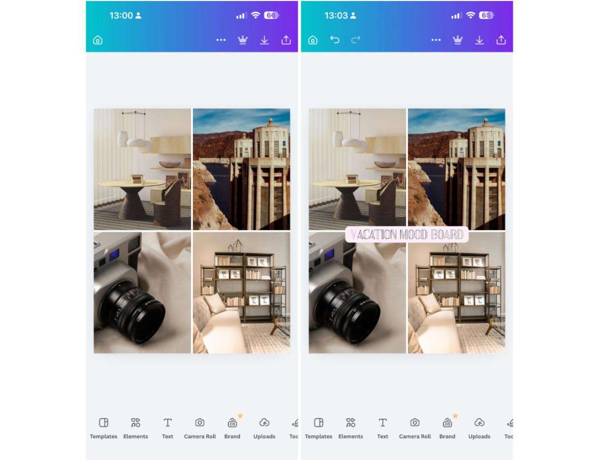 How to add text to photo in Canva on iPhone