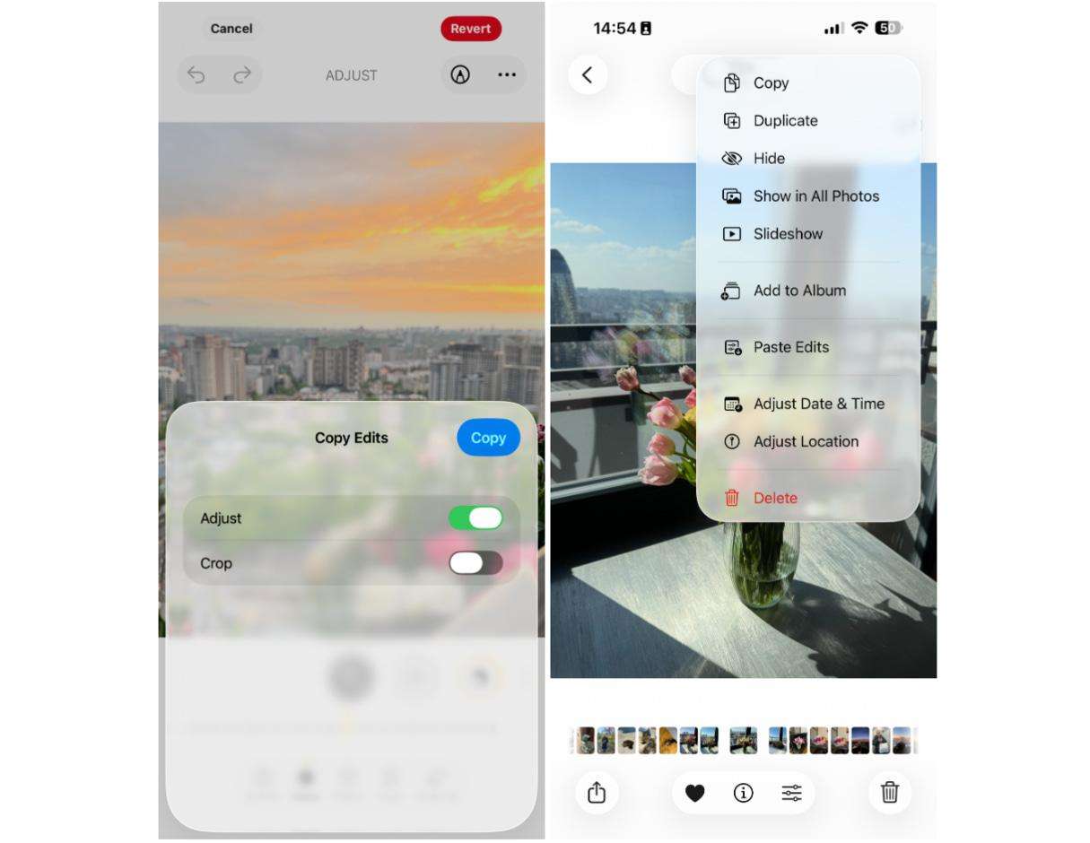How to copy and paste photos edits across multiple photos