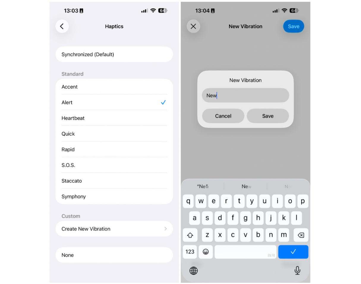 How to create new vibration on iPhone