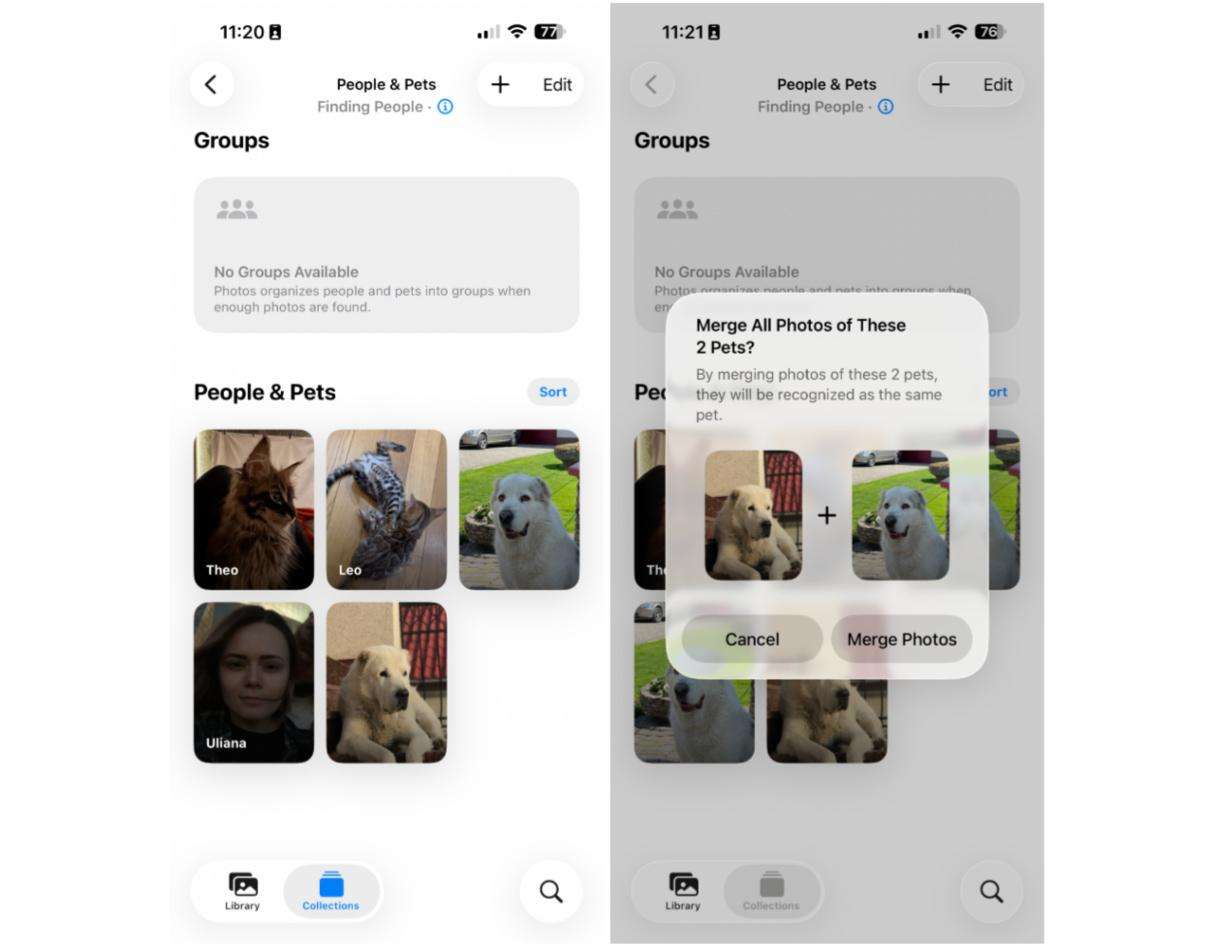 How to merge or rename people in Photos