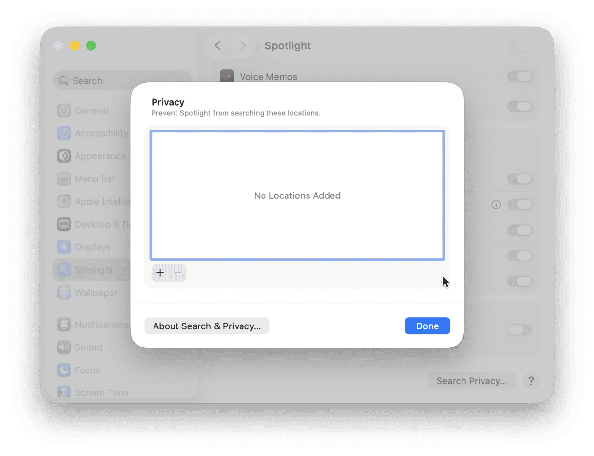 Rebuild the Spotlight index