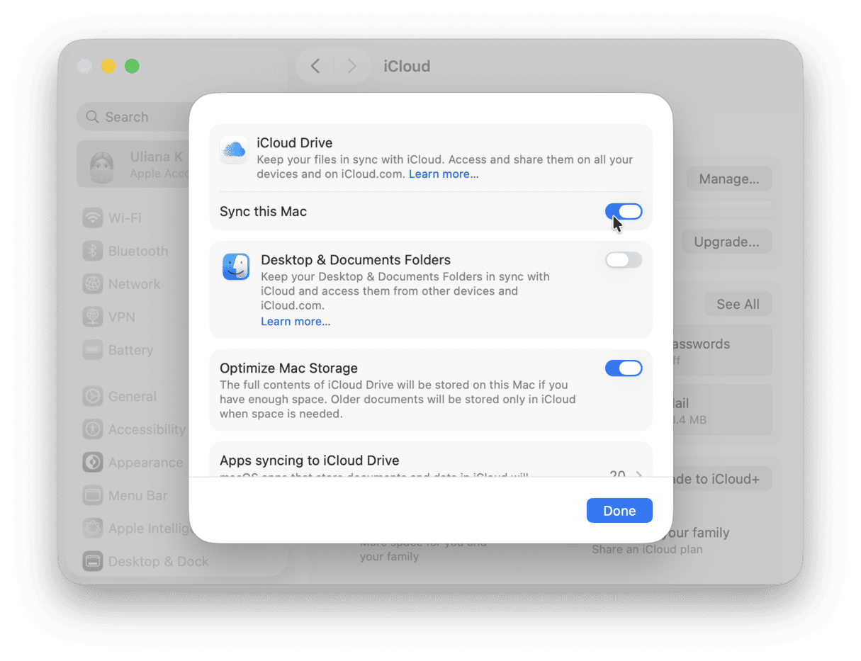 How to disable iCloud sync on Mac