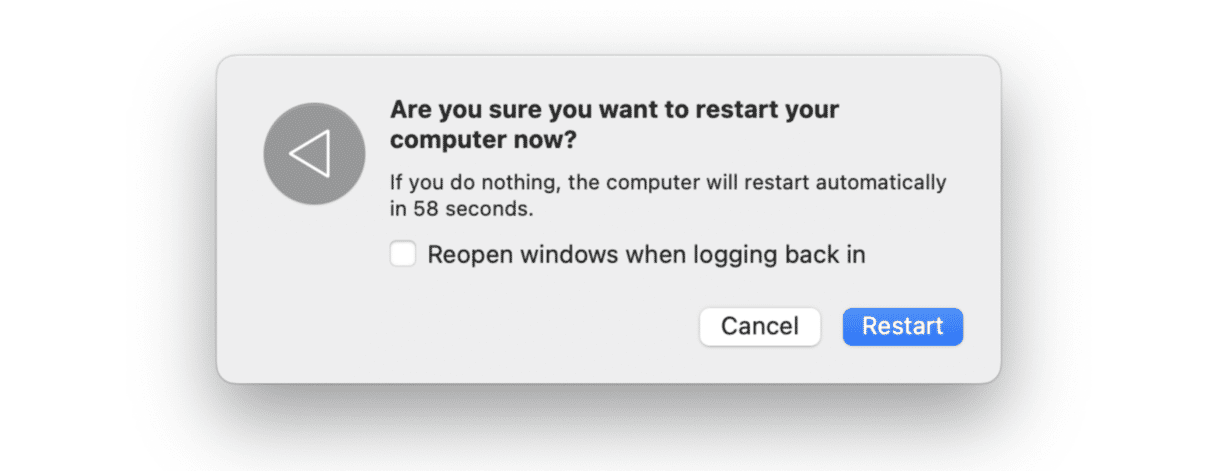 Restart your Mac