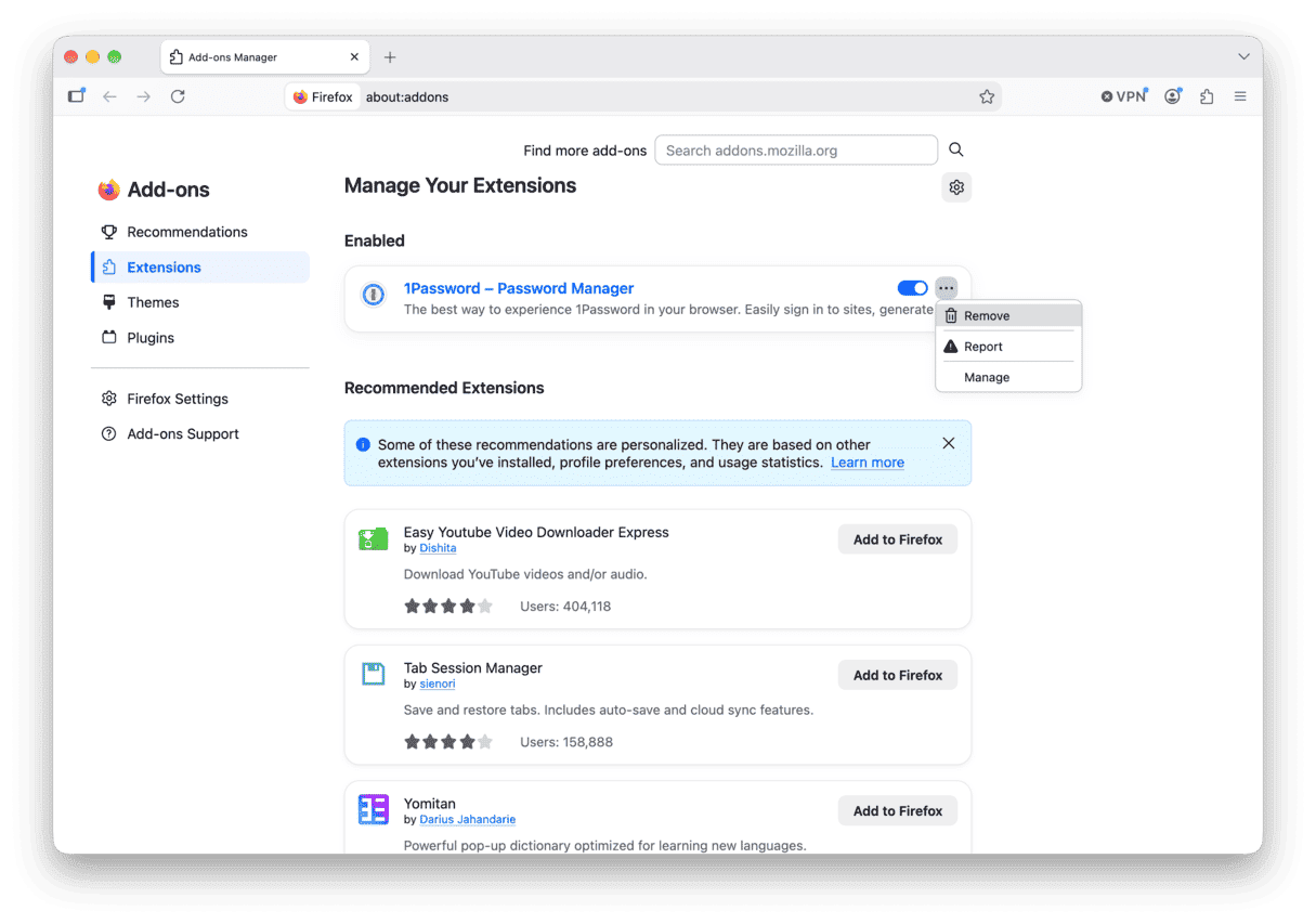 Firefox extensions