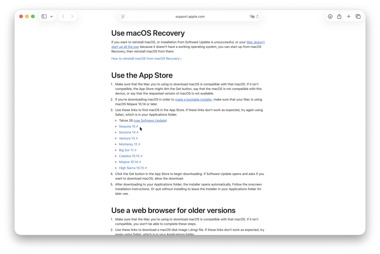 Downgrade macOS Tahoe in recovery mode