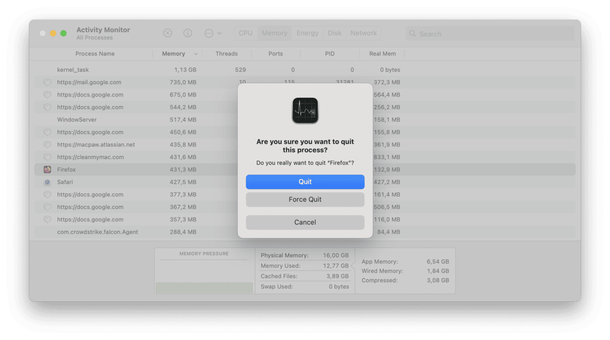 Comprobar el Monitor de Actividad