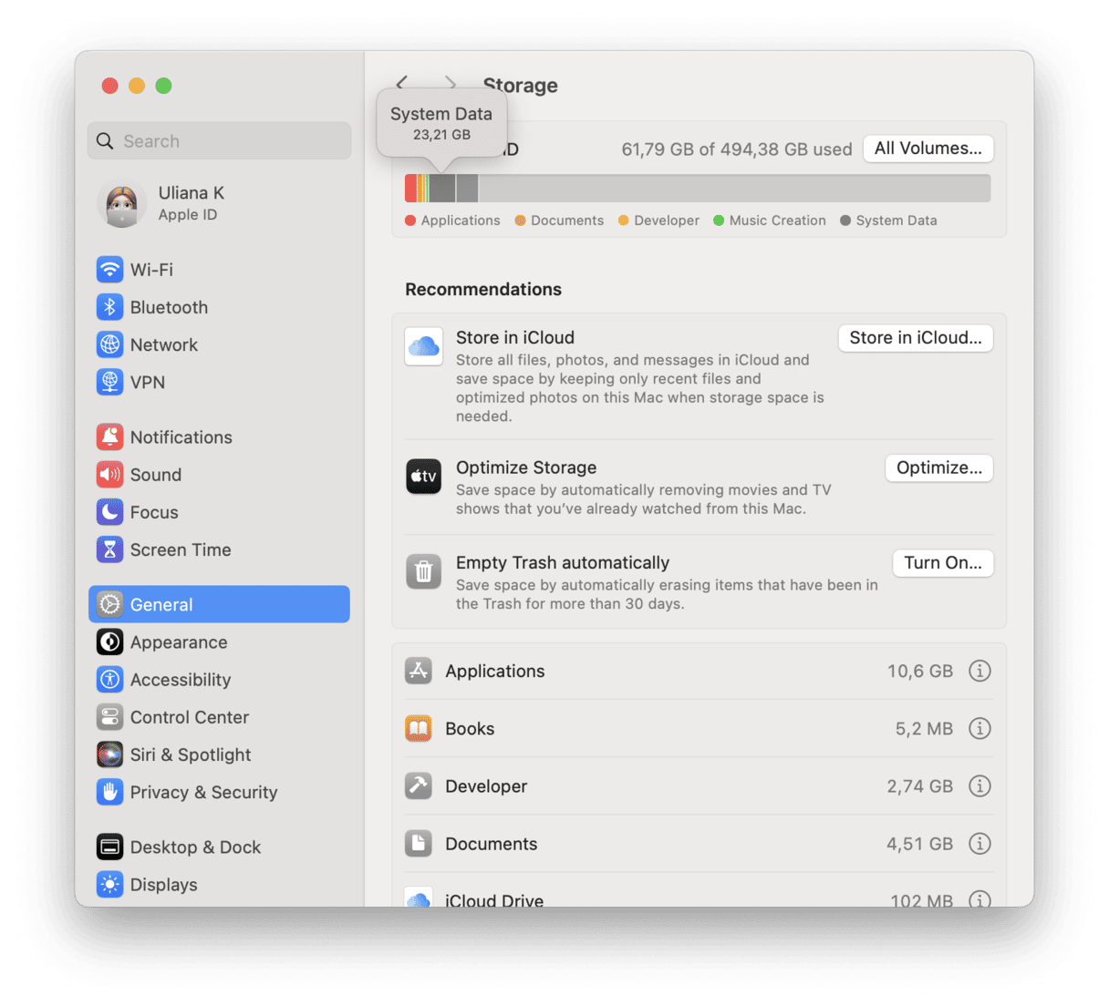 如何在 Mac 电脑上查看系统数据占用了多少存储空间