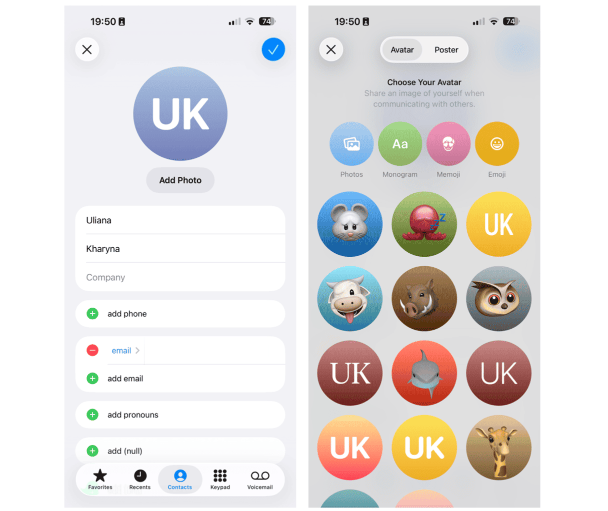 How to add a photo to contact on iPhone