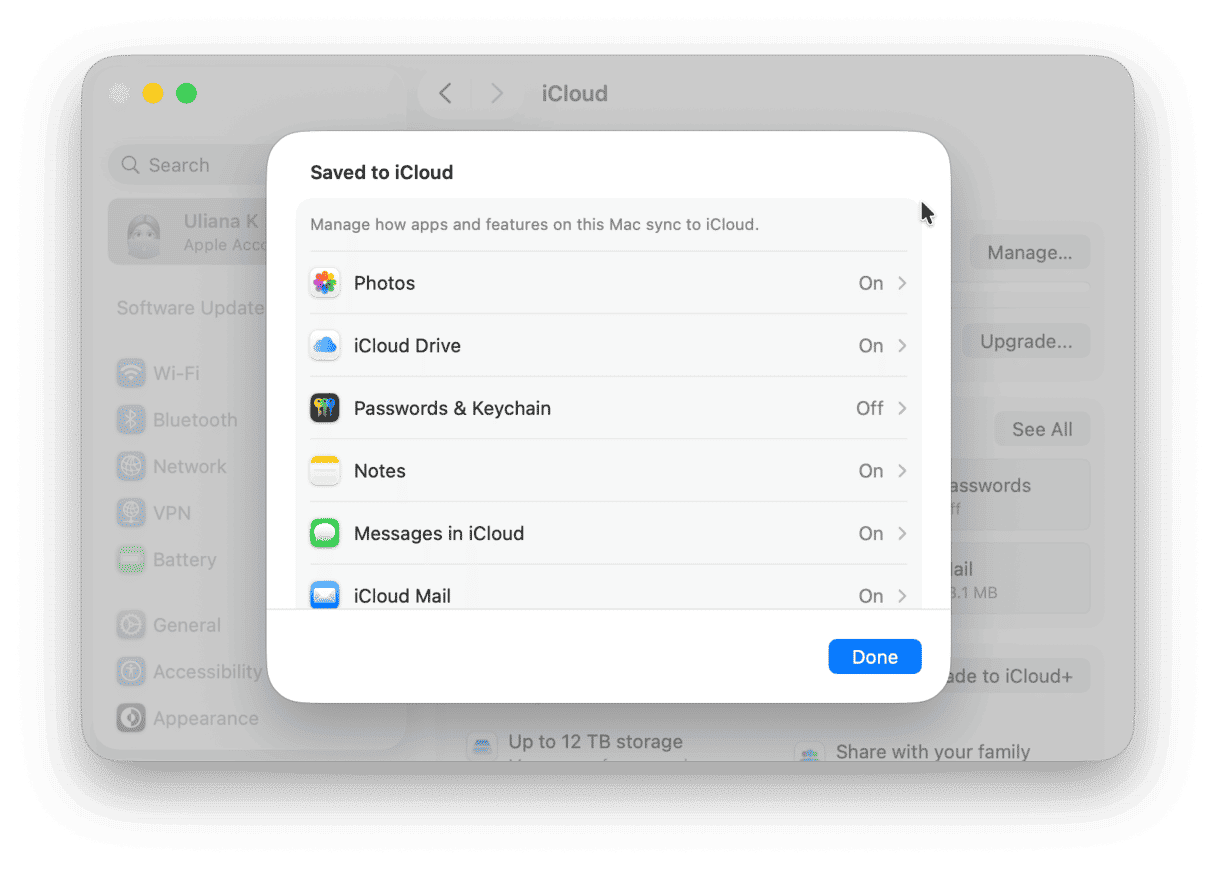 Verify basic settings on Mac