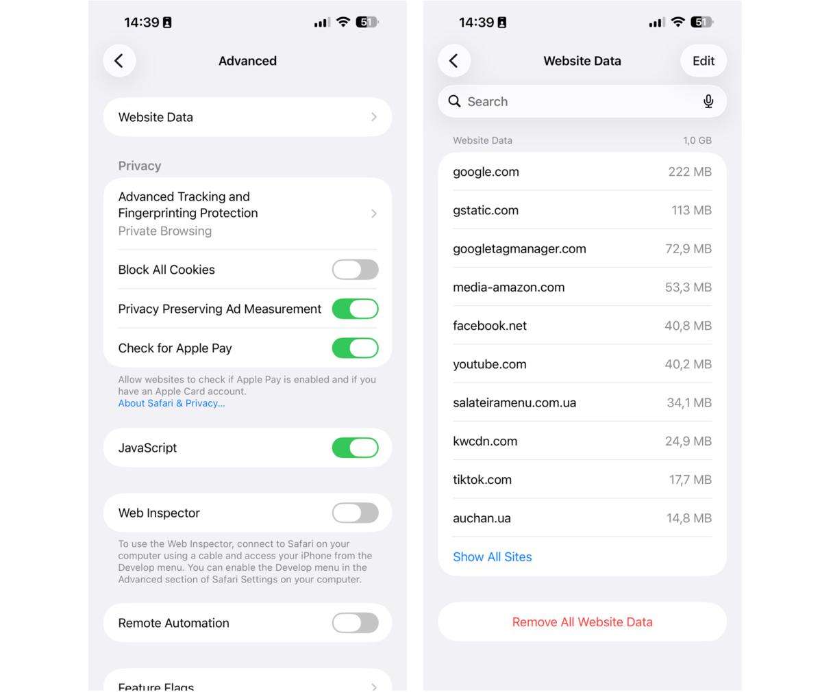 How to remove Safari data on iPhone