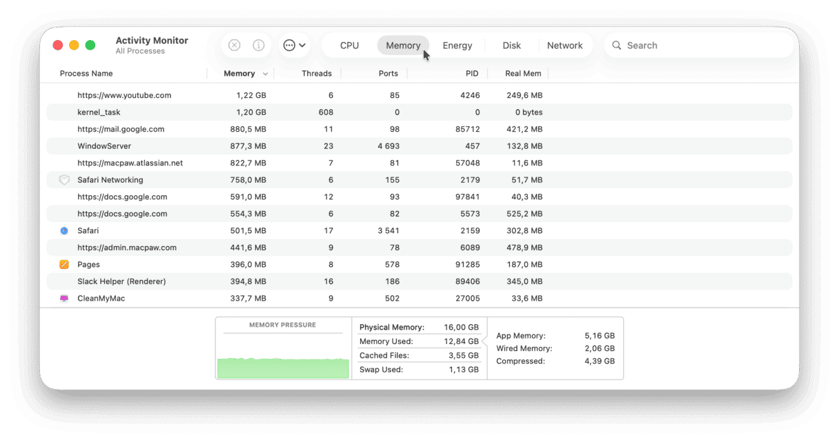 Activity Monitor on Mac