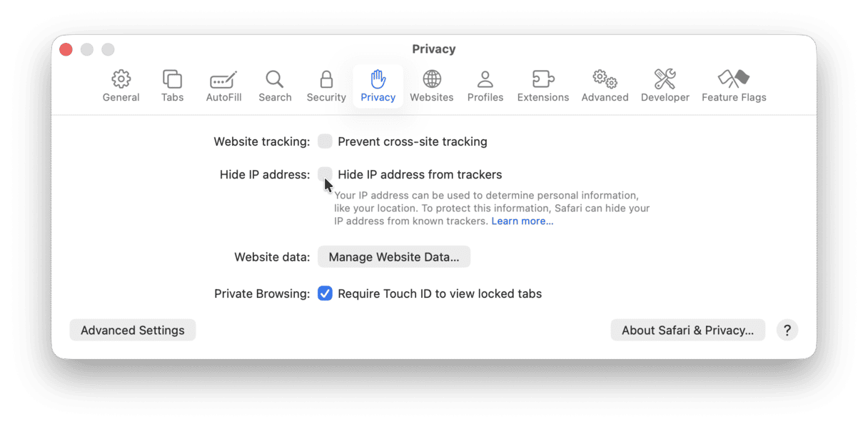 Disable Hide IP address