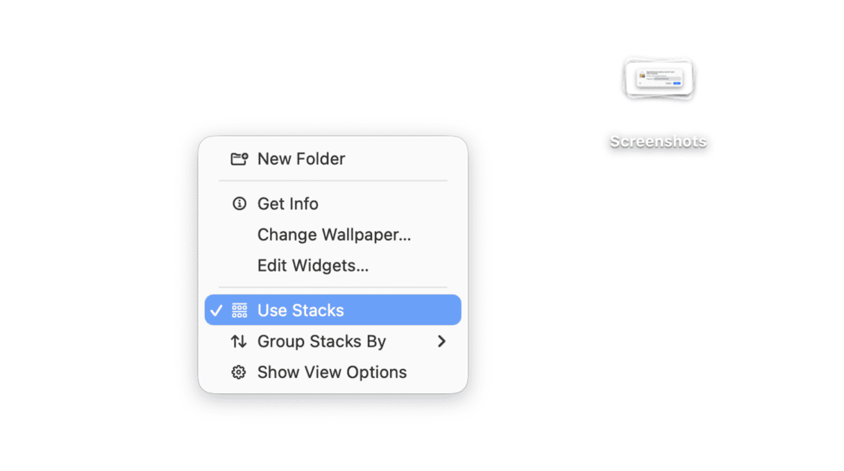 How to enable Stacks on Mac