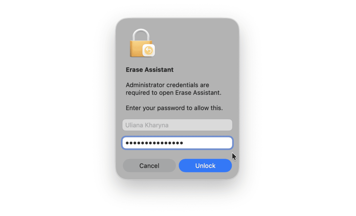How to open Erase Assistant on Mac