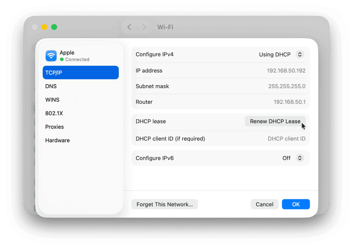 How to renew DHCP lease on Mac