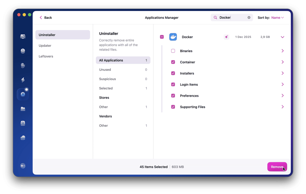 How to reset Docker with CleanMyMac
