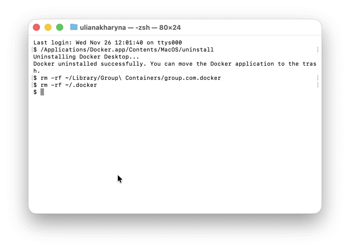 How to uninstall Docker via Terminal