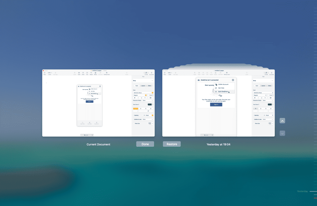 How to restore files in Pages on Mac